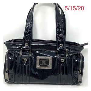Authentic Burberry Black Leather Shoulder Bag